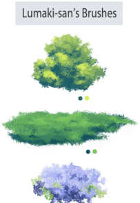 PS筆刷 - 創意綠色植物插圖圖案素材 免費版